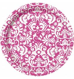 Krožniki 18 cm, Ornament elegant pink