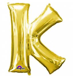 XXL balon črka K, zlata 86 cm